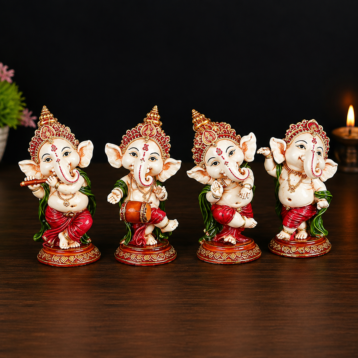 Dancing Ganesha (Set of 4)