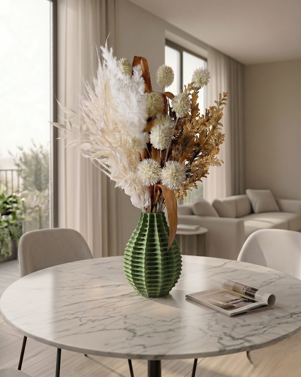 Ribbed Flower Vase