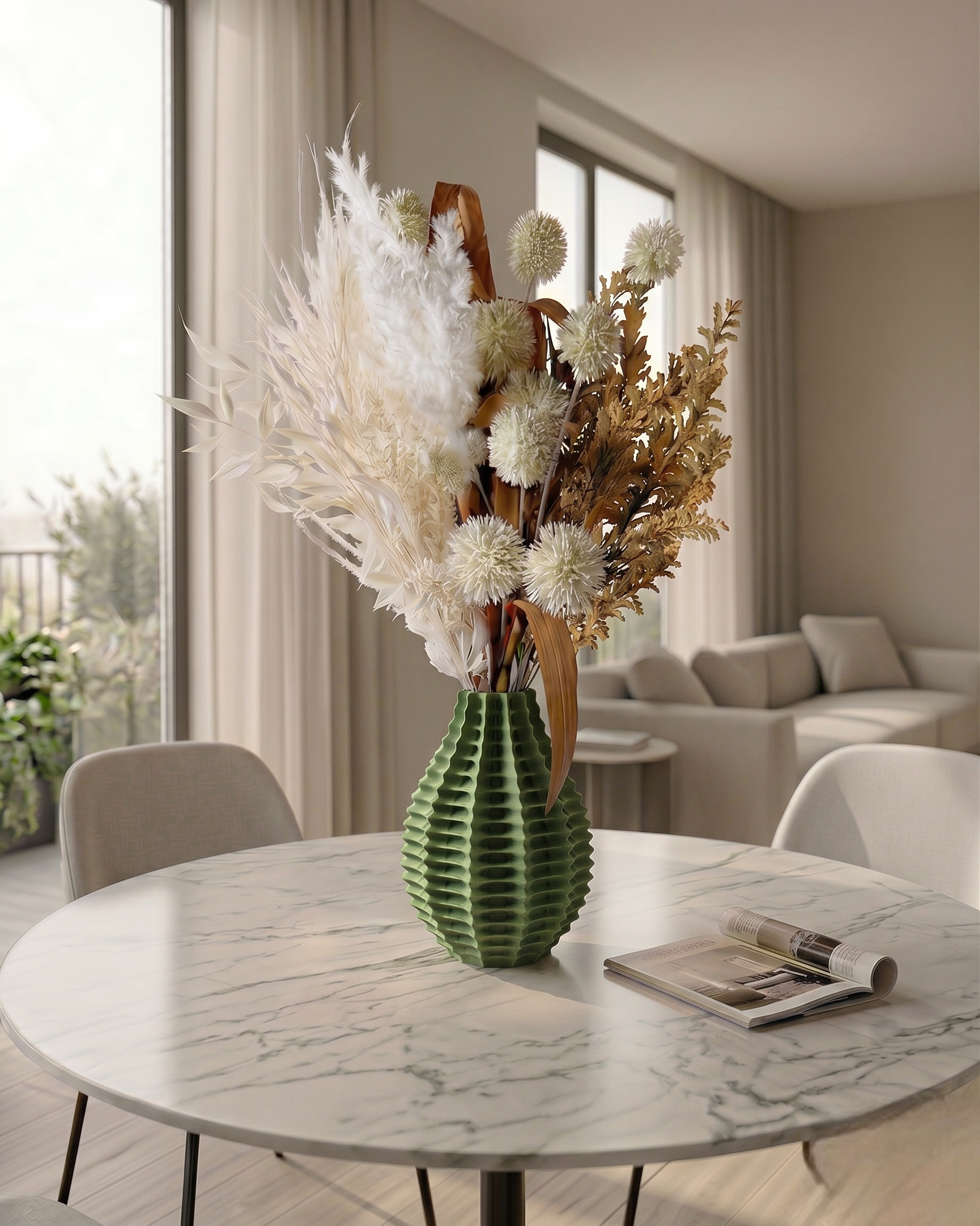 Ribbed Flower Vase